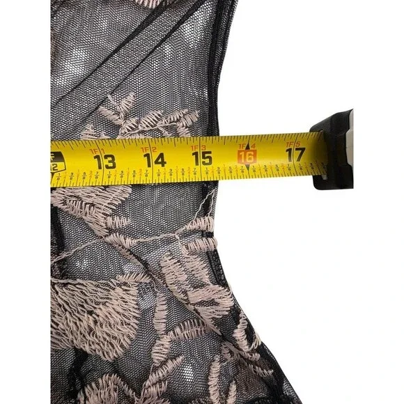 NWT Mesh Floral Dark Fairy Whimsigoth Blouse Top Goth Crochet Sexy Romantic M - Picture 15 of 16